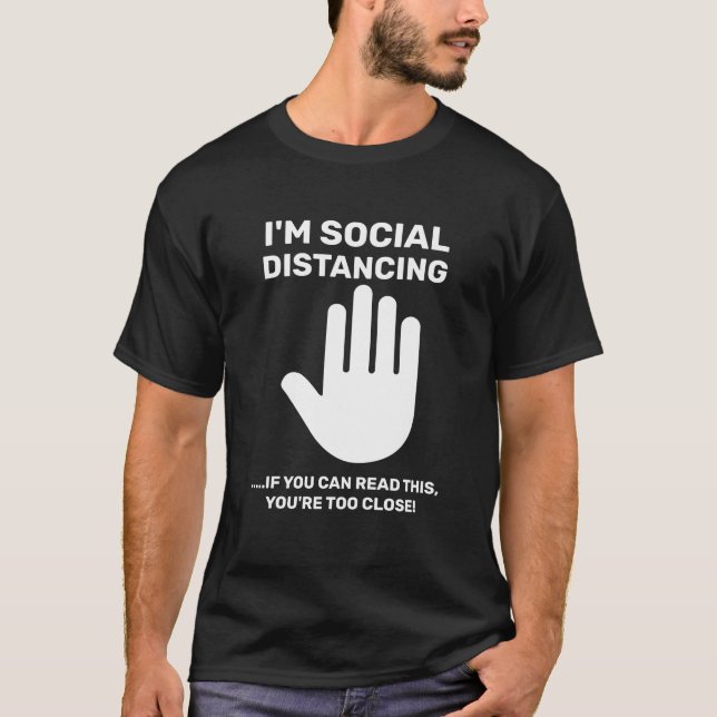 Camiseta Introdução antissocial distanciante social fica lo (Frente)