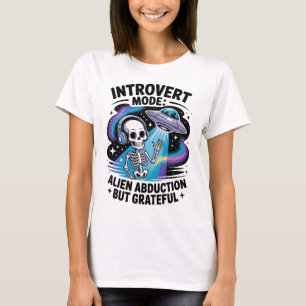 Camiseta Introdução do Espaço Engraçado OVNI do Esqueleto A