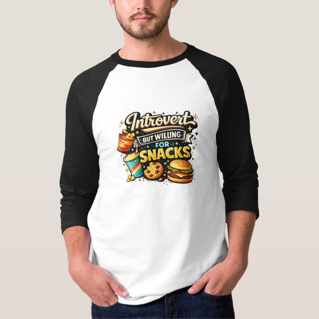 Camiseta Introvert But Willing For Snacks (Frente)