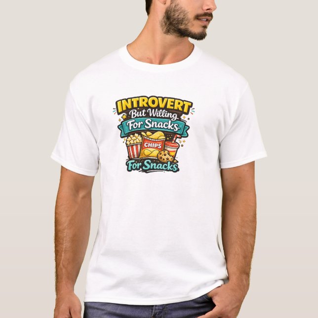 Camiseta Introvert But Willing For Snacks (Frente)