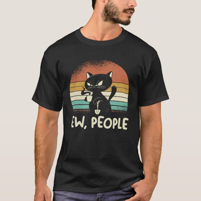 Camiseta Introvert Cat Ew People (Frente)