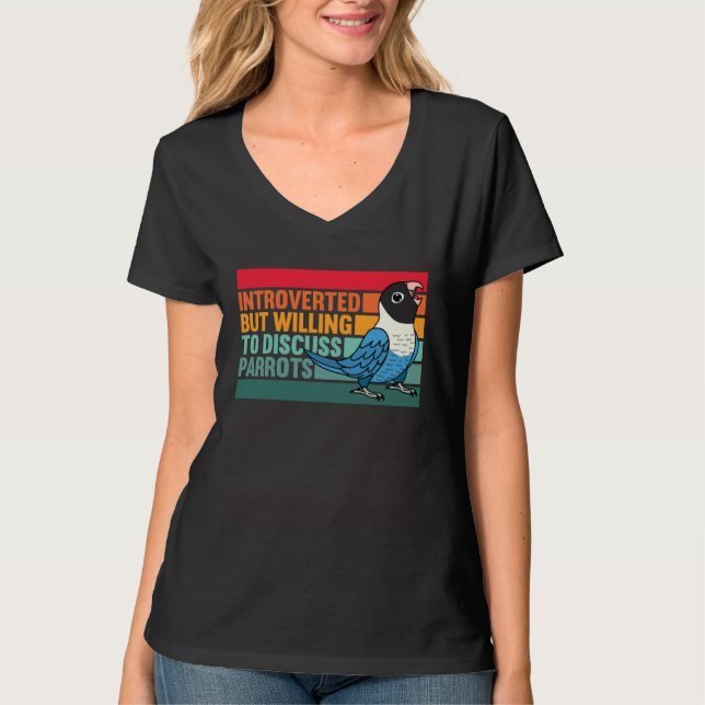 Camiseta Introverted But Parrots Blue masked Lovebird (Frente)