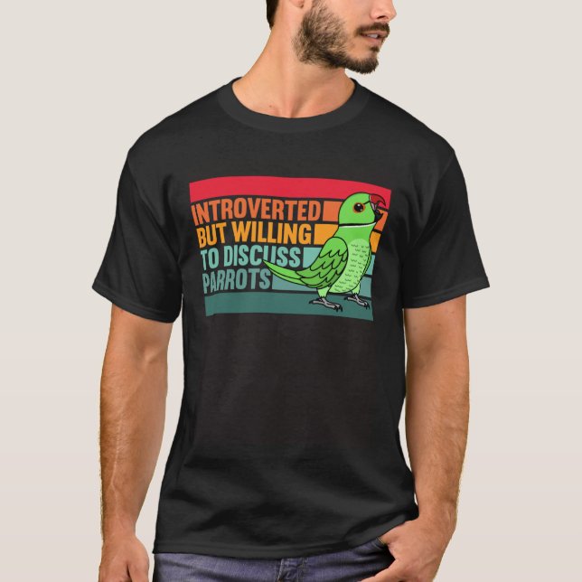 Camiseta Introverted But Parrots Green Indian Ringneck (Frente)