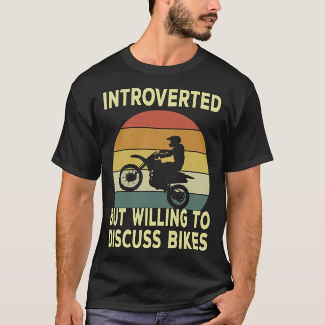 Camiseta Introverted But Willing To Discuss Bikes  Bike (Frente)