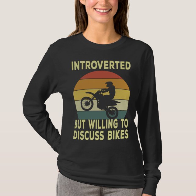 Camiseta Introverted But Willing To Discuss Bikes  Bike (Frente)