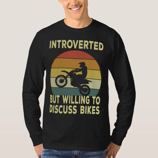 Camiseta Introverted But Willing To Discuss Bikes  Bike (Frente)