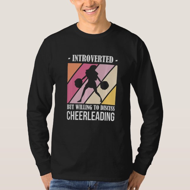 Camiseta Introverted But Willing to Discuss Cheerleading (Frente)