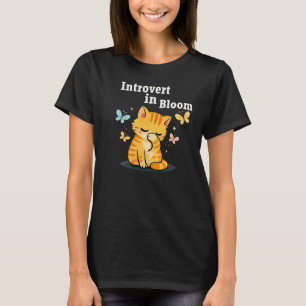Camiseta Introvertido em Flor Cute Cat- Estética Introverti
