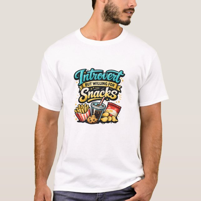 Camiseta Introvertido Mas Disposto Por Lanches (Frente)