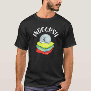 Camiseta Introvertido Vida Caseira Gato Fofo Dentro de Casa