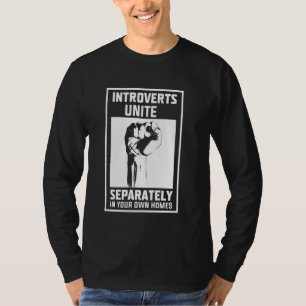 Camiseta Introvertidos se Unem Separadamente Humor Anti-Soc