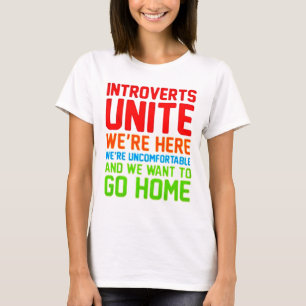 CAMISETA INTROVERTS UNIDOS ESTAMOS AQUI SOMOS INCONFORTÁVEI