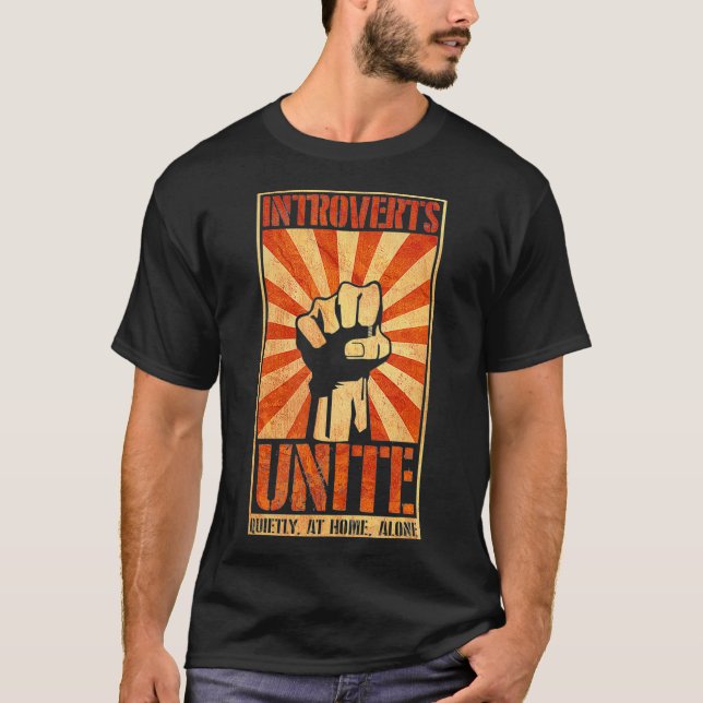 Camiseta Introverts Unite Quietly At Home Introverted Anti  (Frente)