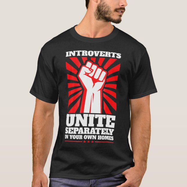 Camiseta Introverts Unite T  Antisocial  Introvert  (Frente)