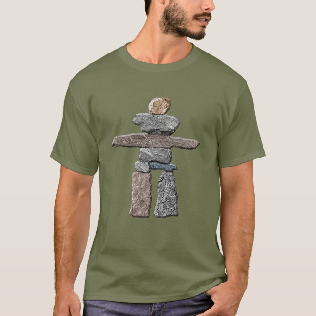 Camiseta Inukshuk Inuit Stones Native American T-Shirt (Frente)