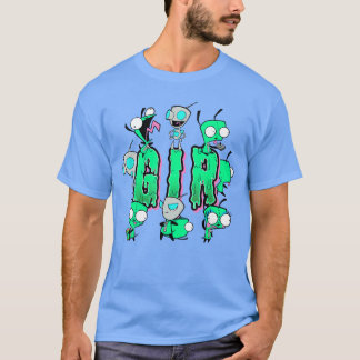 Camiseta Invader Zim Giret Design Slime Letters Funny Faces
