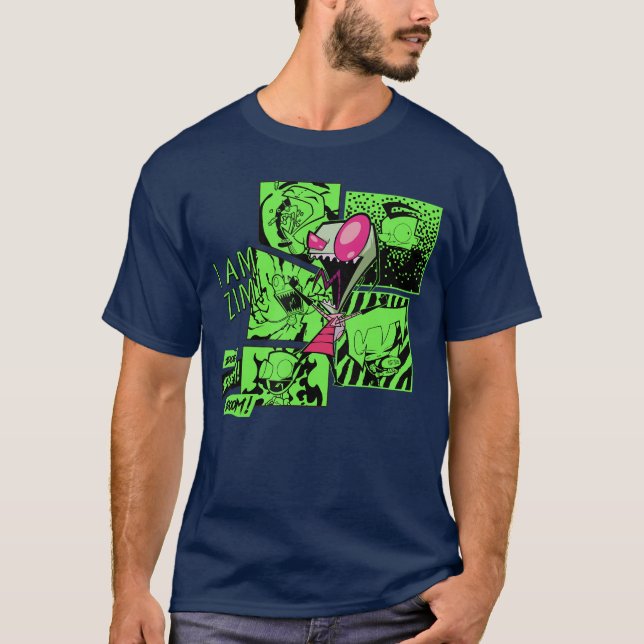 Camiseta Invader Zim Zim Screaming Doom Comic Panels Collag (Frente)