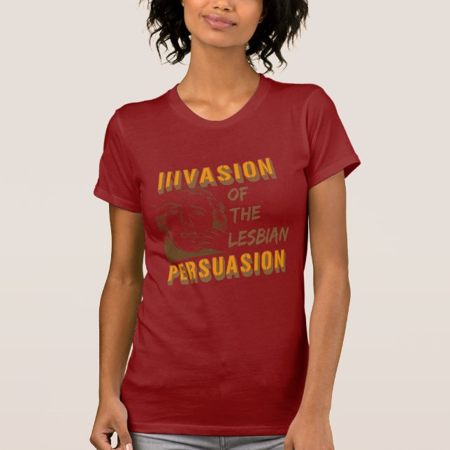 Camiseta Invasão da persuasão lésbica (Frente)
