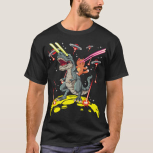 Camiseta Invasão de Alienígena de olhos laser T-Rex para in