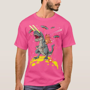 Camiseta Invasão de Alienígena de olhos laser T-Rex para in