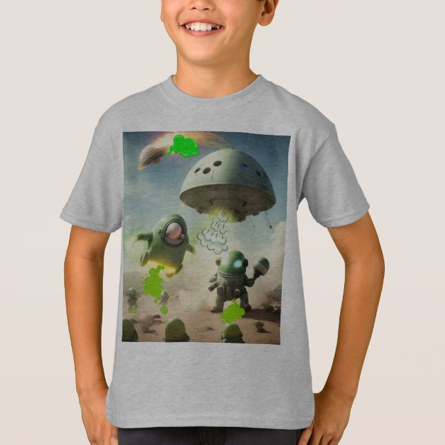 Camiseta Invasão de fazenda de alienígenas (Frente)