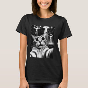 Camiseta Invasão de OVNIs de Gato Meme de Gato Engraçado Ga