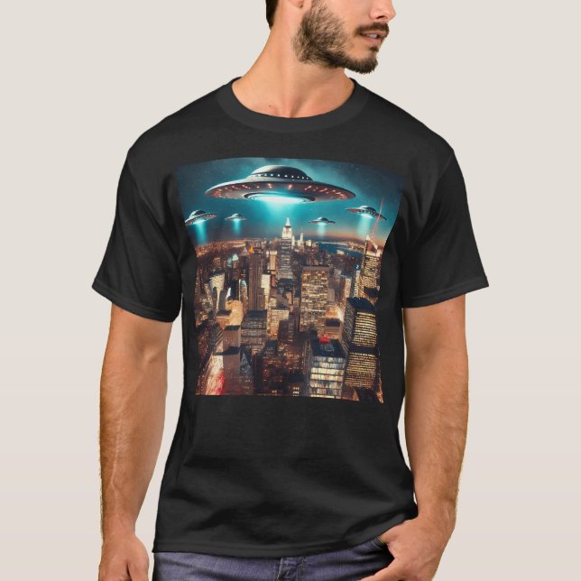 Camiseta Invasão dos Drones de Invasão da Alienígena em Nov (Frente)