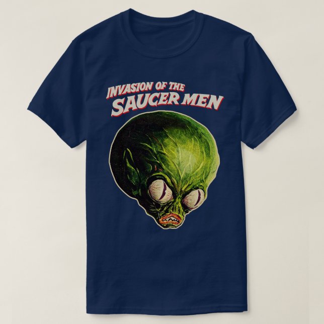 Camiseta Invasão dos Homens do Saucer - Arte Original do Ve (Frente do Design)