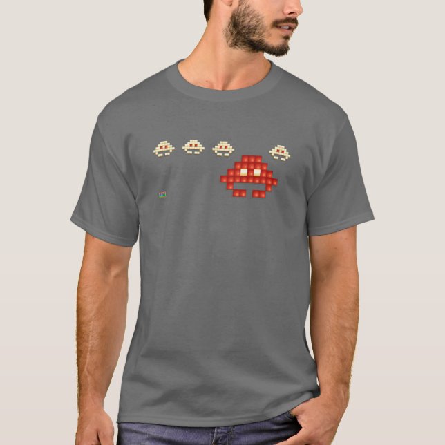 Camiseta invasor T do design do gamer de 8 bocados (Frente)