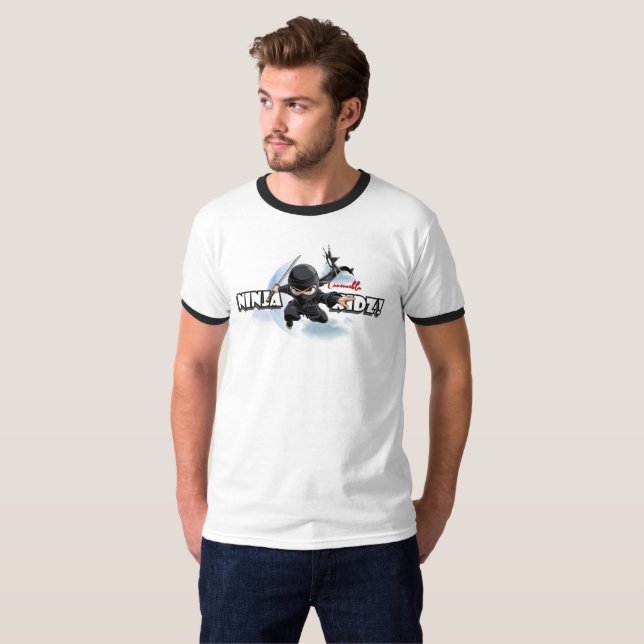 Camiseta Invencível Ninja Kidz | Men Ringer (Frente Completa)