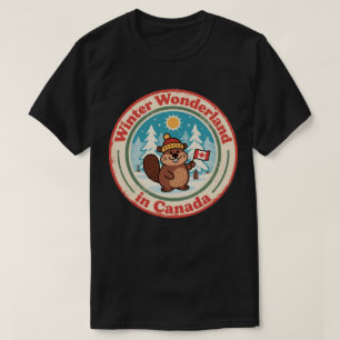 Camiseta Inverno Mágico no Canadá Arte