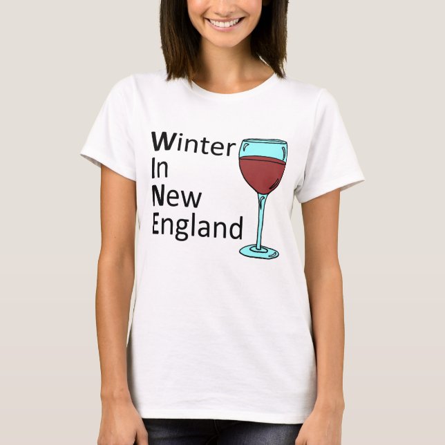 Camiseta Inverno No Vinho De Nova Inglaterra (Frente)