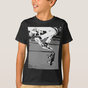 Camiseta Invertendo o Conselho - Relógio redondo do skate