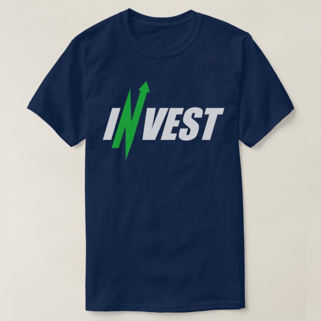 Camiseta Invest Stock Market Trading Day Money Investir gr (Frente do Design)