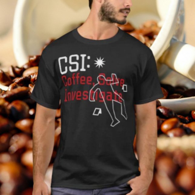 Camiseta Investigação de Resolução de Café (Criador carregado)