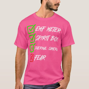 Camiseta Investigação Paranormal Câmera Térmica EMF Fantasm