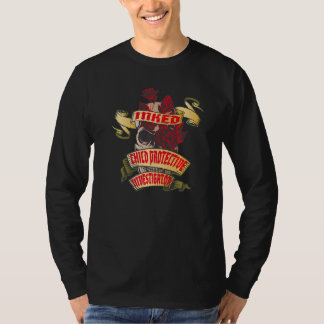 Camiseta Investigador de Proteção Infantil Caveira Tatuada