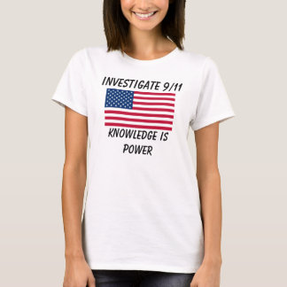 Camiseta Investigue 9/11 - Bandeira dos EUA - senhora