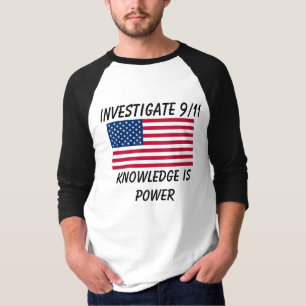 Camiseta Investigue 9/11 - Bandeira dos EUA - t-shirt do
