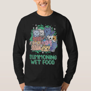 Camiseta Invocando Comida Molhada Gato Humor Gatinho Mãe