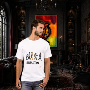 Camiseta Involução Humana Conceito de Evolução Reversa