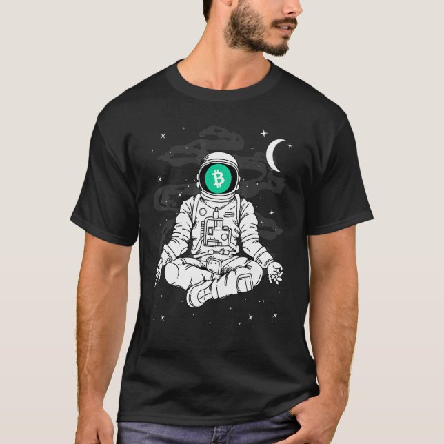 Camiseta Ioga Astronauta Bitcoin Cash Bch Moeda Para A Lua  (Frente)