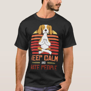 Camiseta Ioga Beagle Mantenha-se Calmo