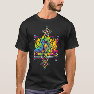 Camiseta Ioga Boho Flor de Florescer Geometria Sagrada Lótu