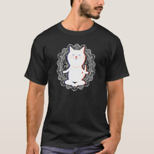 Camiseta Ioga Cat Instrutor Yoga Meditting Workout Spiri