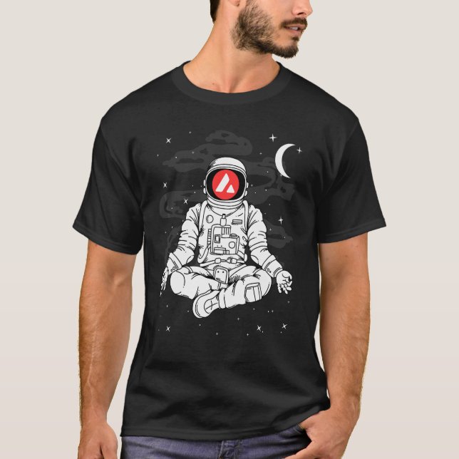 Camiseta Ioga de Astronauta Avalanche Avax Moeda Para a Lua (Frente)