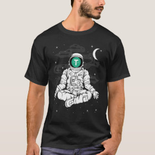 Camiseta Ioga de Astronauta Moeda Usdt Tether Para a Lua Cr
