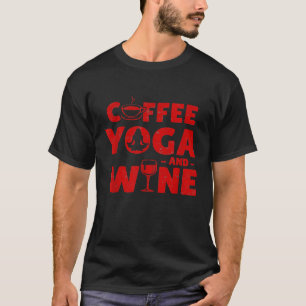 Camiseta Ioga de Café e Vinho Divertido