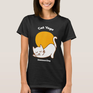 Camiseta Ioga de Gato Cão Virado para Baixo Humor de Gatinh