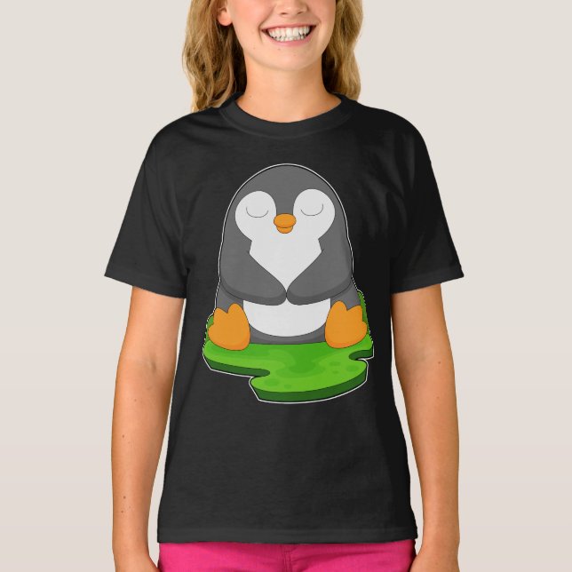 Camiseta Ioga de Pengim Aptidão Meditação (Frente)
